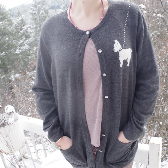 Cute Sweater Gray By  Tanjay With A Scottish Terrier - Picture 3 of 6